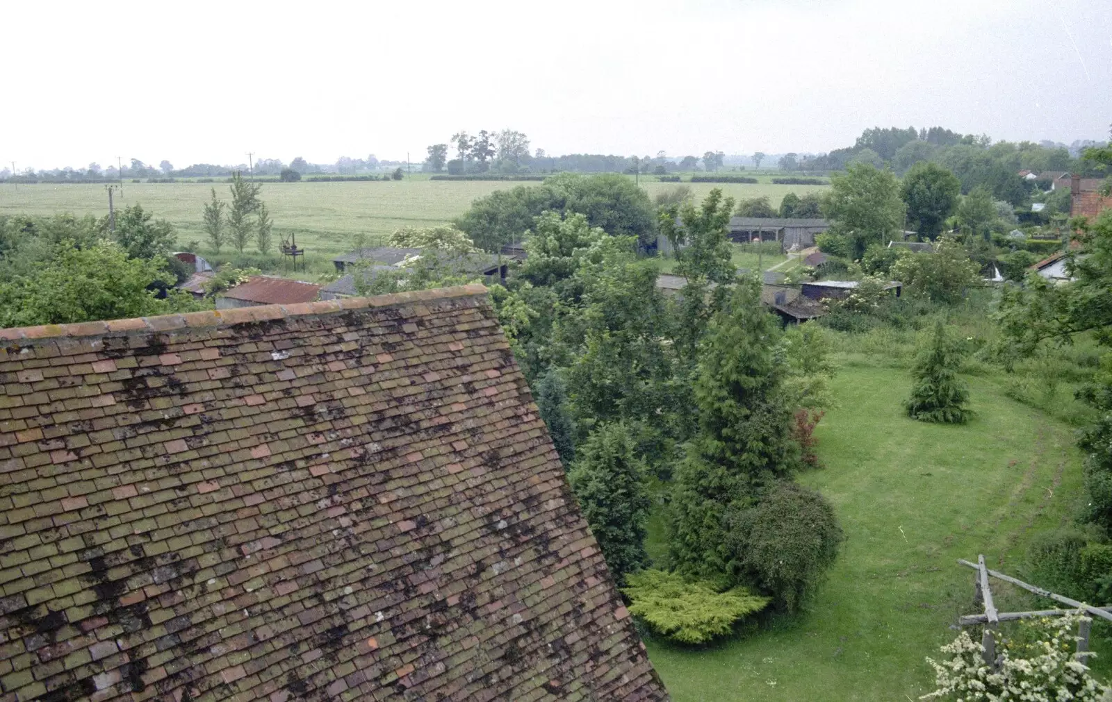 Over the rooftops of Stuston, from The Election Caravan and a View from a Cherry Picker, Stuston, Suffolk - 9th April 1992