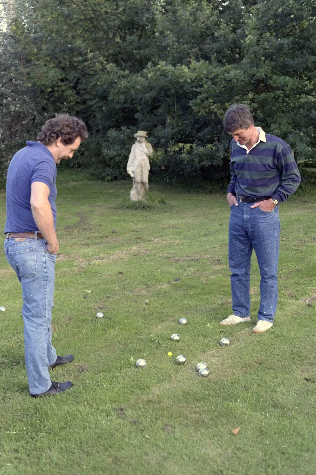 Keith and Geoff reckon up the scores, from The Election Caravan and a View from a Cherry Picker, Stuston, Suffolk - 9th April 1992