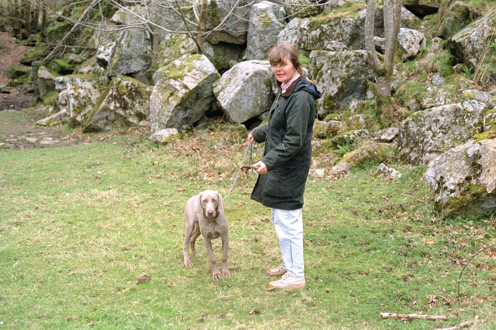 Mother and Watson again, shortly before he escapes, from Uni: A Mini Reunion, Plymouth, Devon - 14th April 1992