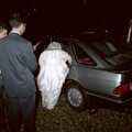 Kelly gets into the car, Printec Kelly's Wedding, Eye, Suffolk - 25th April 1992