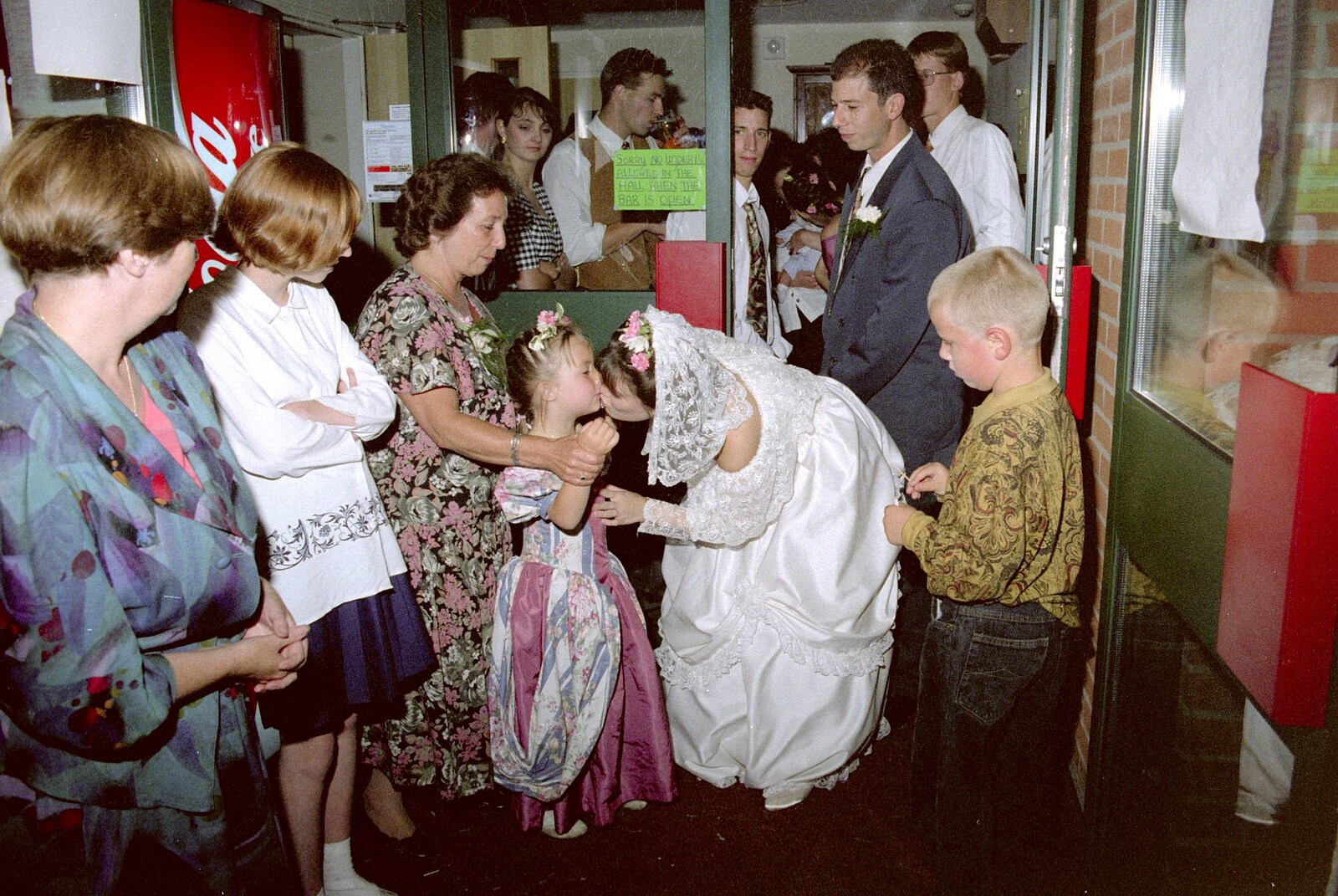 A small bridesmaid gets a kiss from Printec Kelly's Wedding, Eye, Suffolk - 25th April 1992