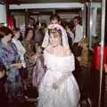 Crowds outside see the couple off, Printec Kelly's Wedding, Eye, Suffolk - 25th April 1992