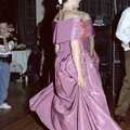 A bridesmaid does some dress adjusting, Printec Kelly's Wedding, Eye, Suffolk - 25th April 1992