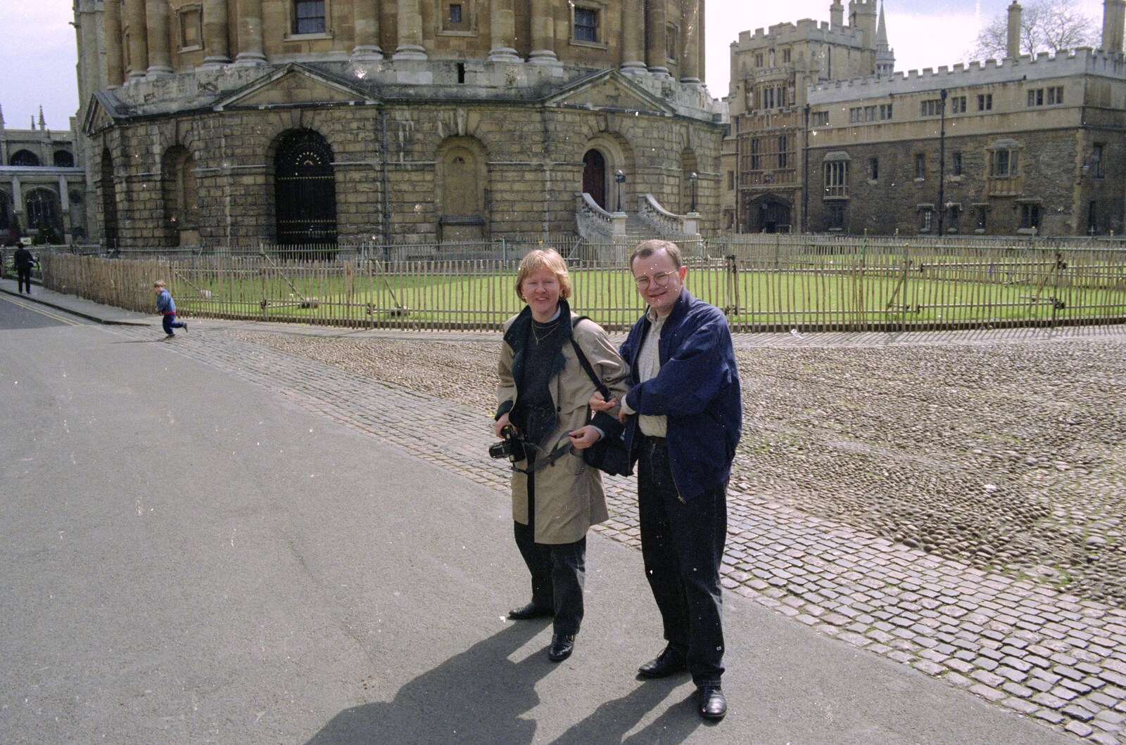 Hamish's Oxford Party, Oxfordshire - 25th April 1992: Hamish and his mate mill around outside the Radcliffe Library