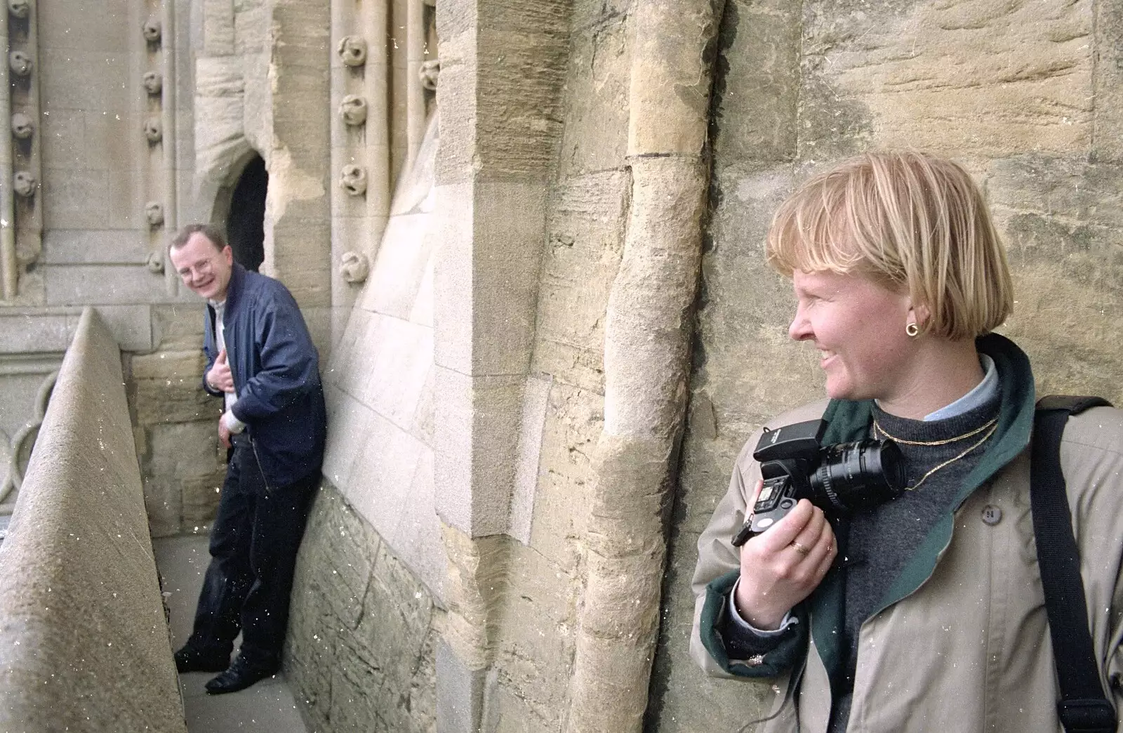 Up on a church tower, from Hamish's Oxford Party, Oxfordshire - 25th April 1992