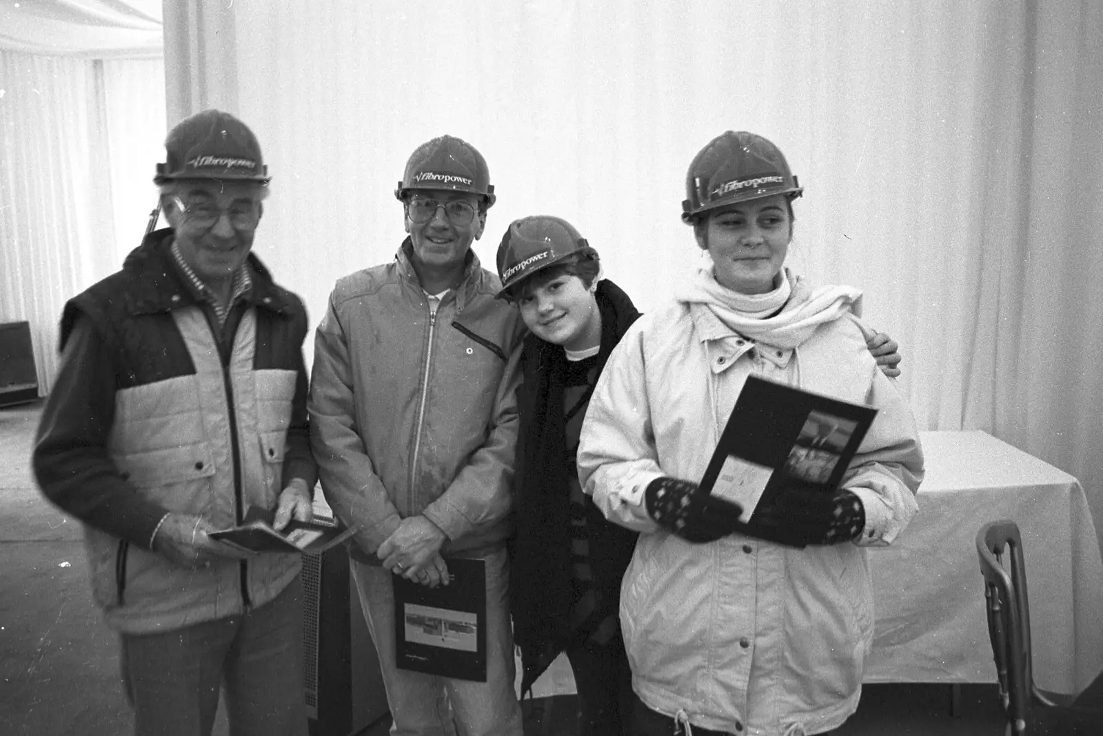 John Lummis, John Willy, Helen and Claire, from The World's First "Chicken Shit" Power Station, Brome, Eye, Suffolk - 11th July 1992