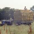 Rachel drives around, Working on the Harvest, Tibenham, Norfolk - 11th August 1992