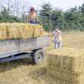 Bale collecting, Working on the Harvest, Tibenham, Norfolk - 11th August 1992