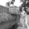 Sarah and Rachel, Working on the Harvest, Tibenham, Norfolk - 11th August 1992
