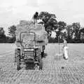 Considering the next bale, Working on the Harvest, Tibenham, Norfolk - 11th August 1992