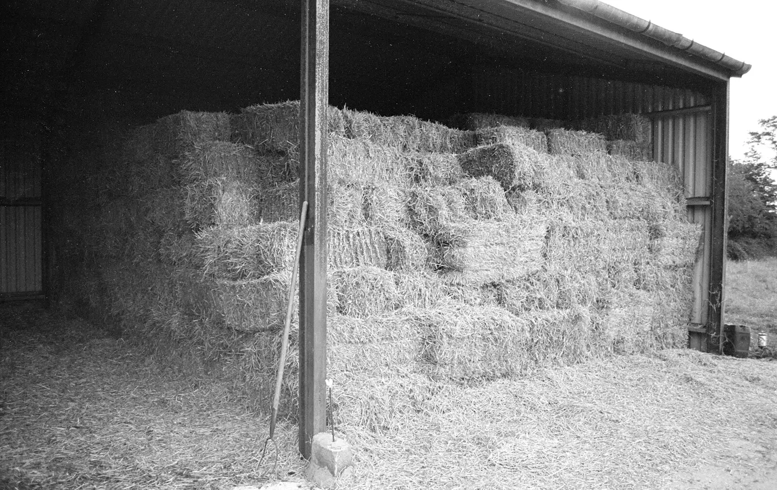 The bales are all stacked away, from Working on the Harvest, Tibenham, Norfolk - 11th August 1992