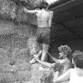 It's another trip to the top of the stack, Working on the Harvest, Tibenham, Norfolk - 11th August 1992