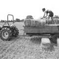 The second layer of bales on the trailer, Working on the Harvest, Tibenham, Norfolk - 11th August 1992