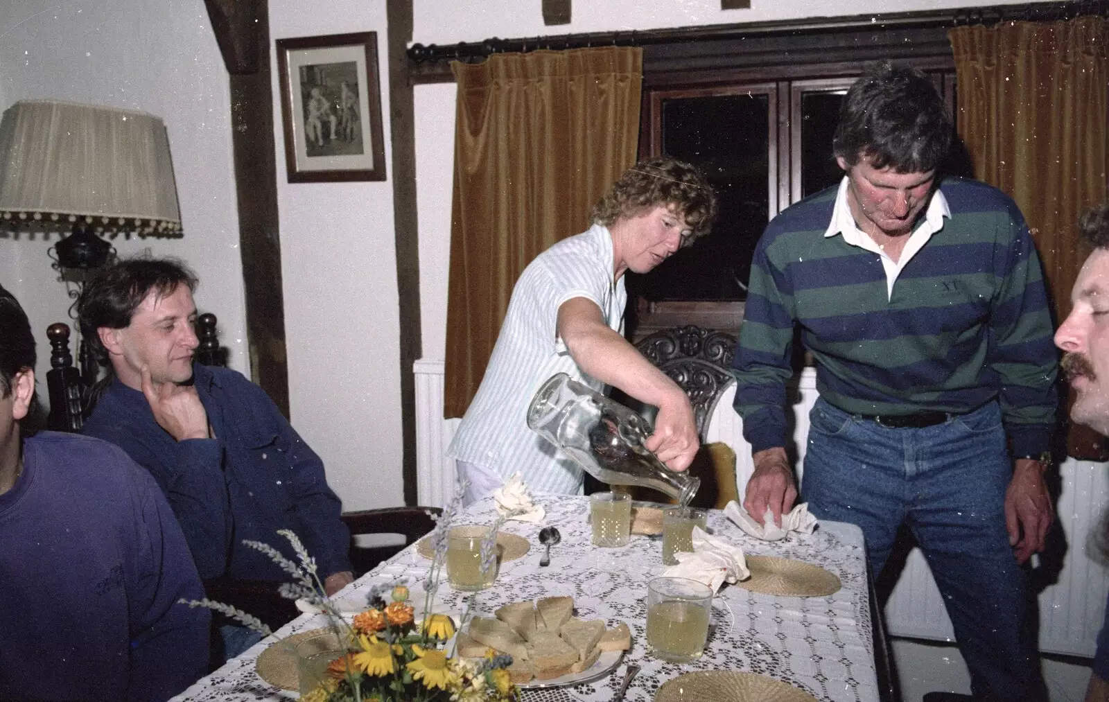 Brenda pours out some cider, from Another Trip to Plymouth and Harbertonford, Devon - 16th August 1992