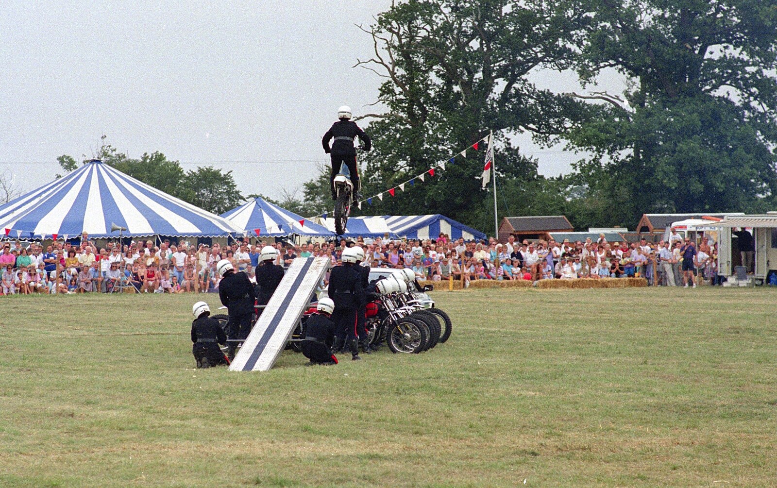 The Eye Show and a Trip to Halifax, Suffolk and South Yorkshire - 28th August 1992: Motorobike stunts