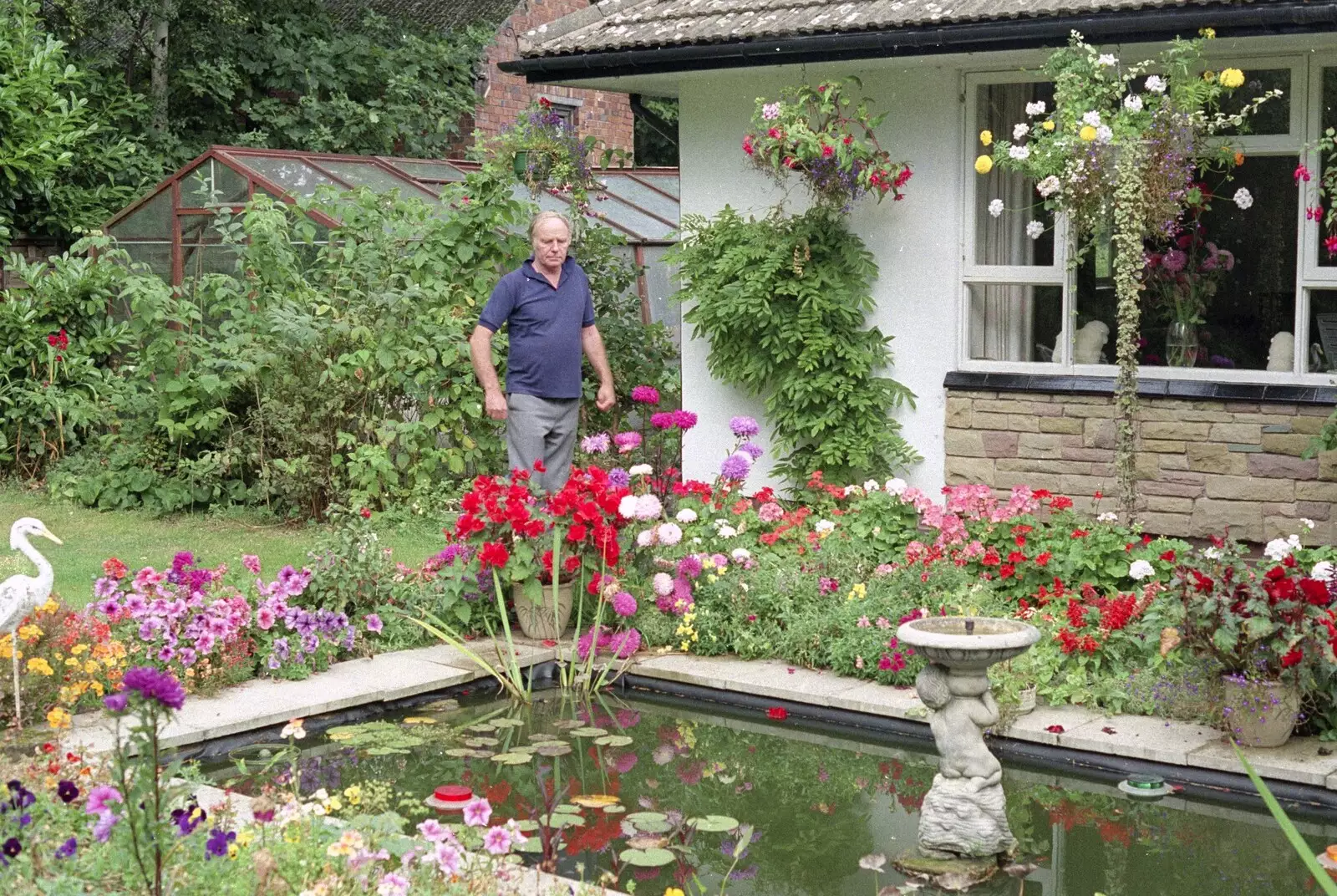 The Old Man roams around his garden, from The Eye Show and a Trip to Halifax, Suffolk and South Yorkshire - 28th August 1992