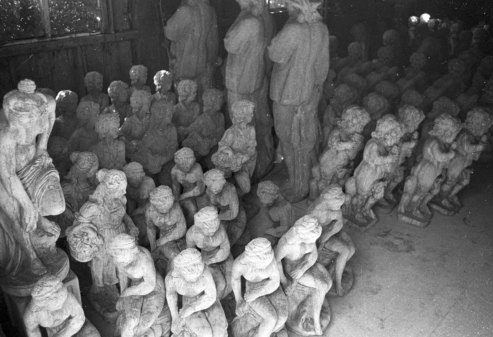 A concrete version of the Teracotta Army from A Black and White Life in Concrete, Stuston, Suffolk - 3rd September 1992