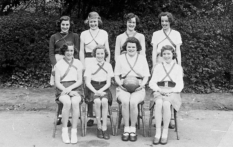 Brenda in the Wilbye netball team (bottom right) from A Black and White Life in Concrete, Stuston, Suffolk - 3rd September 1992
