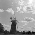 Billingford windmill and the heath, A Black and White Life in Concrete, Stuston, Suffolk - 3rd September 1992