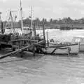 A pontoon covered in nets on the Blyth, Blackshore Quay in Black and White, Southwold and Sizewell, Suffolk - 16th September 1992