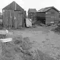 Old sheds and discarded fishing nets, Blackshore Quay in Black and White, Southwold and Sizewell, Suffolk - 16th September 1992