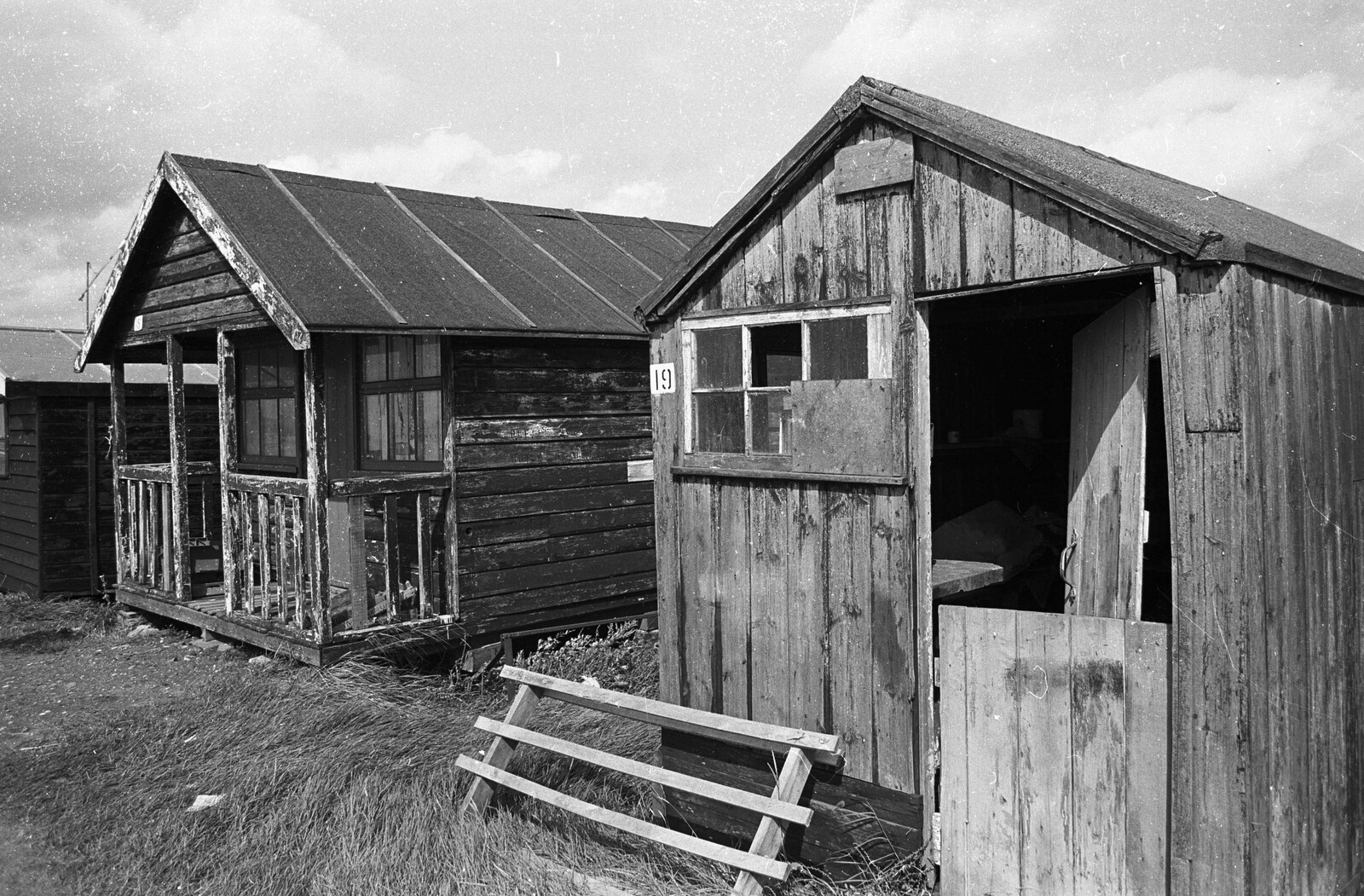 Blackshore Quay in Black and White, Southwold and Sizewell, Suffolk - 16th September 1992: Derelict huts