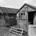 Blackshore Quay in Black and White, Southwold and Sizewell, Suffolk - 16th September 1992, Derelict huts