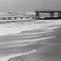 The derelict Southwold pier's jetty just stops, Blackshore Quay in Black and White, Southwold and Sizewell, Suffolk - 16th September 1992