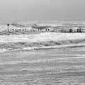 Lashing waves, Blackshore Quay in Black and White, Southwold and Sizewell, Suffolk - 16th September 1992