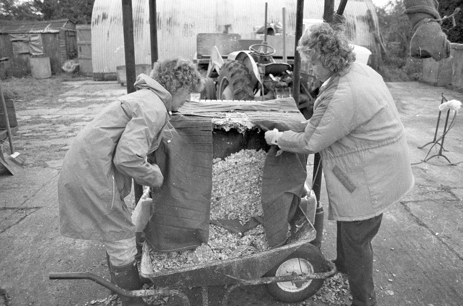 More pressed apple, from Cider Making in Black and White, Stuston, Suffolk - 11th October 1992