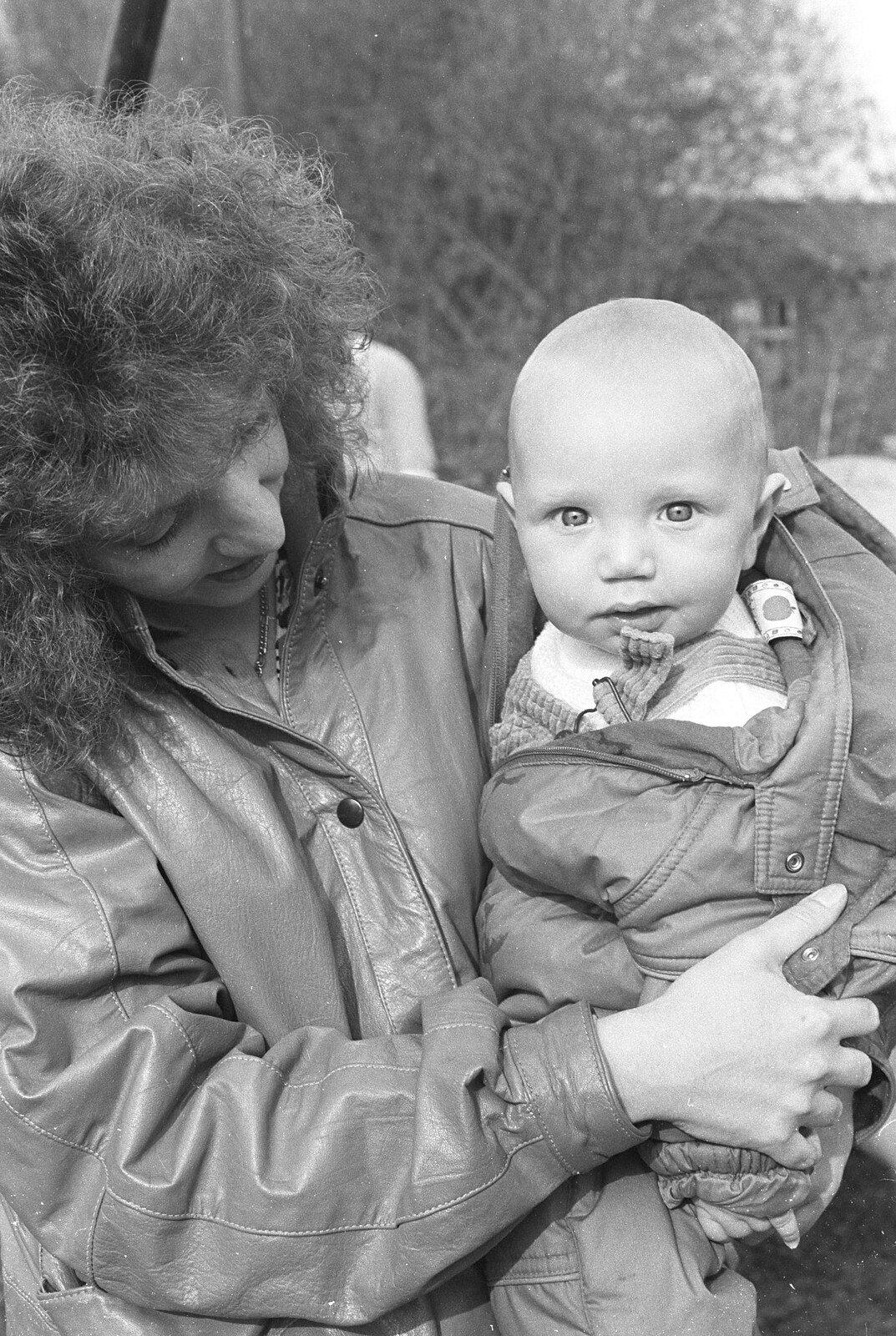 Monique's baby from Cider Making in Black and White, Stuston, Suffolk - 11th October 1992