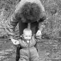 The baby does a toddle, Cider Making in Black and White, Stuston, Suffolk - 11th October 1992