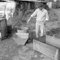 The chopper hopper is washed out, Cider Making in Black and White, Stuston, Suffolk - 11th October 1992