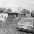 Vehicle A is ready to blast the Alpine stereo, Cider Making in Black and White, Stuston, Suffolk - 11th October 1992