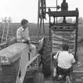 Winnie drives the press, Cider Making in Black and White, Stuston, Suffolk - 11th October 1992