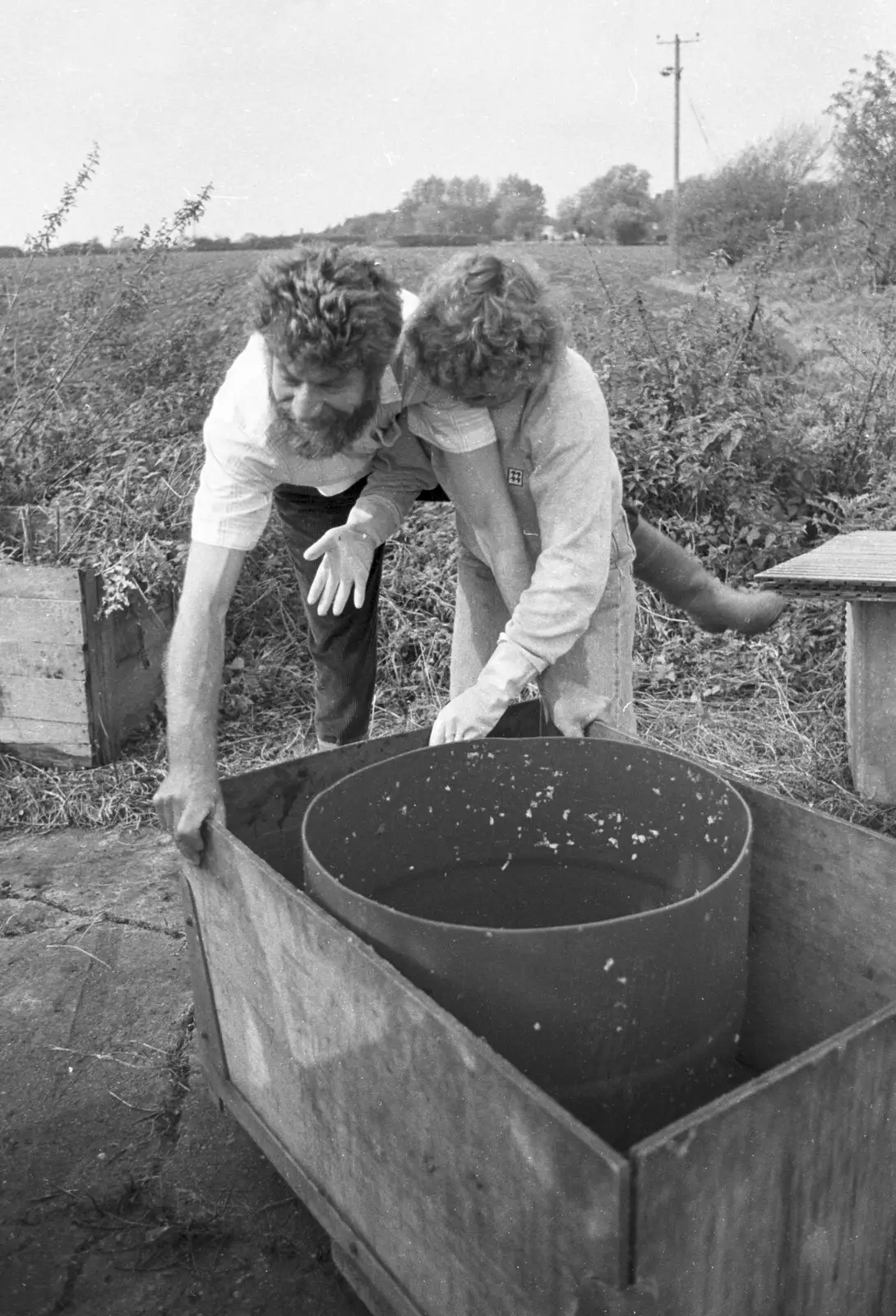 Mike and Brenda mess about, from Cider Making in Black and White, Stuston, Suffolk - 11th October 1992