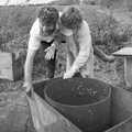 Mike and Brenda mess about, Cider Making in Black and White, Stuston, Suffolk - 11th October 1992