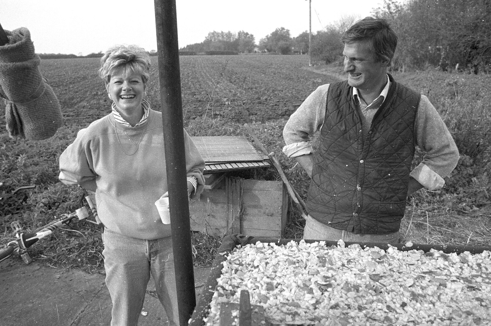 Sheila and Geoff from Cider Making in Black and White, Stuston, Suffolk - 11th October 1992