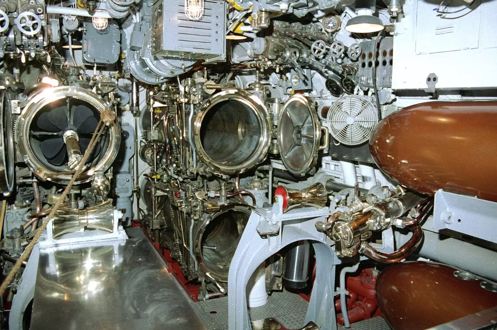 The forward torpedo tubes and torpedoes, from A 747 Cockpit, Honolulu and Pearl Harbor, O'ahu, Hawai'i, United States - 20th November 1992