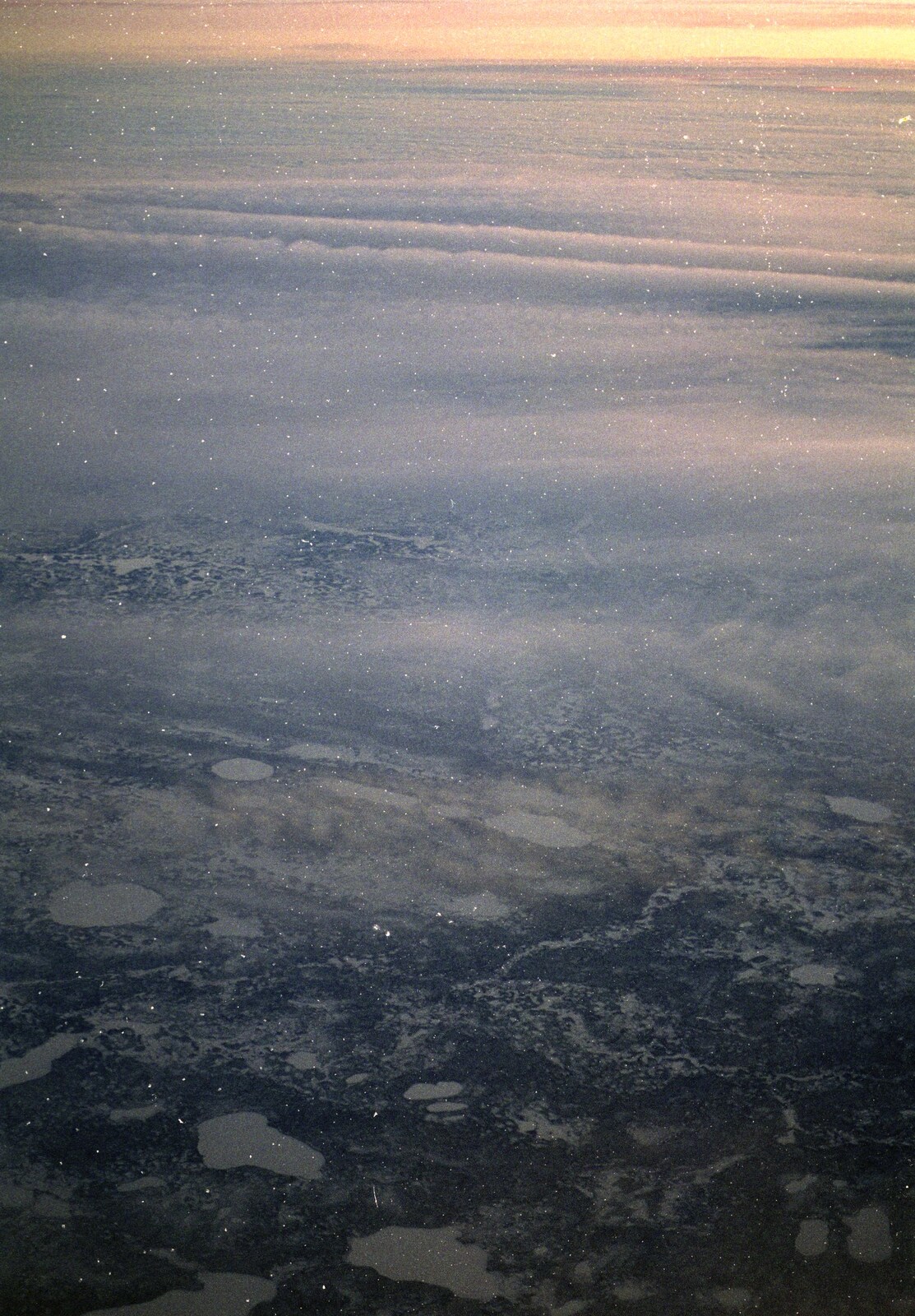 The ice floes of Canada as seen from the flightdeck at 35,000 feet from A 747 Cockpit, Honolulu and Pearl Harbor, O'ahu, Hawai'i, United States - 20th November 1992