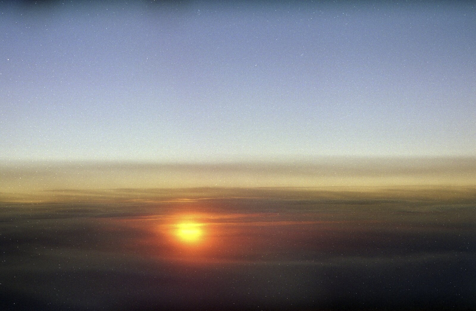 A brief sunrise from A 747 Cockpit, Honolulu and Pearl Harbor, O'ahu, Hawai'i, United States - 20th November 1992