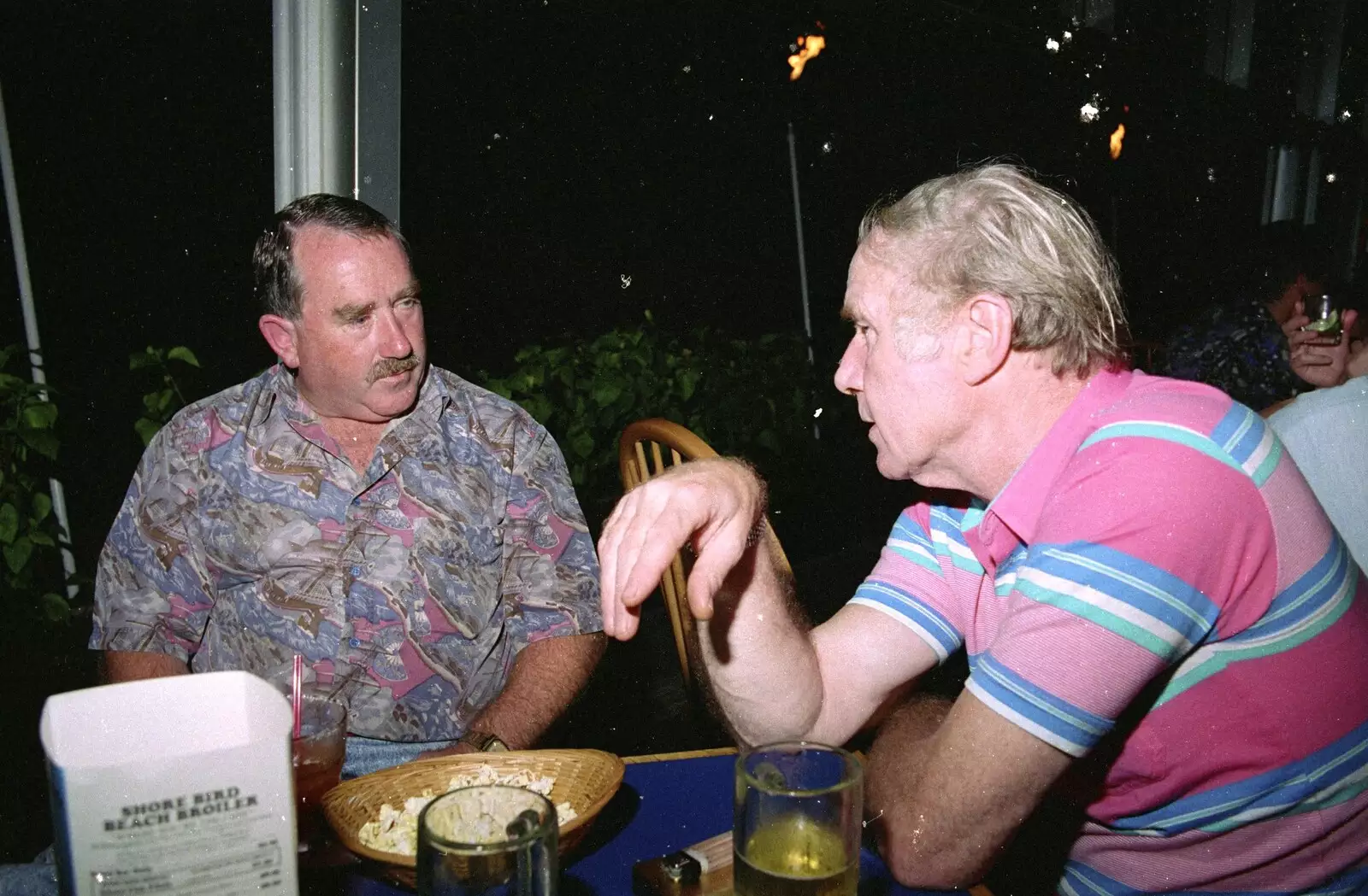 An evening at the Shore Bird Beach Broiler, from A 747 Cockpit, Honolulu and Pearl Harbor, O'ahu, Hawai'i, United States - 20th November 1992