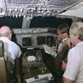 The boys keep doing their paperwork, A 747 Cockpit, Honolulu and Pearl Harbor, O'ahu, Hawai'i, United States - 20th November 1992