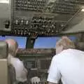 The Old Chap leans over, A 747 Cockpit, Honolulu and Pearl Harbor, O'ahu, Hawai'i, United States - 20th November 1992