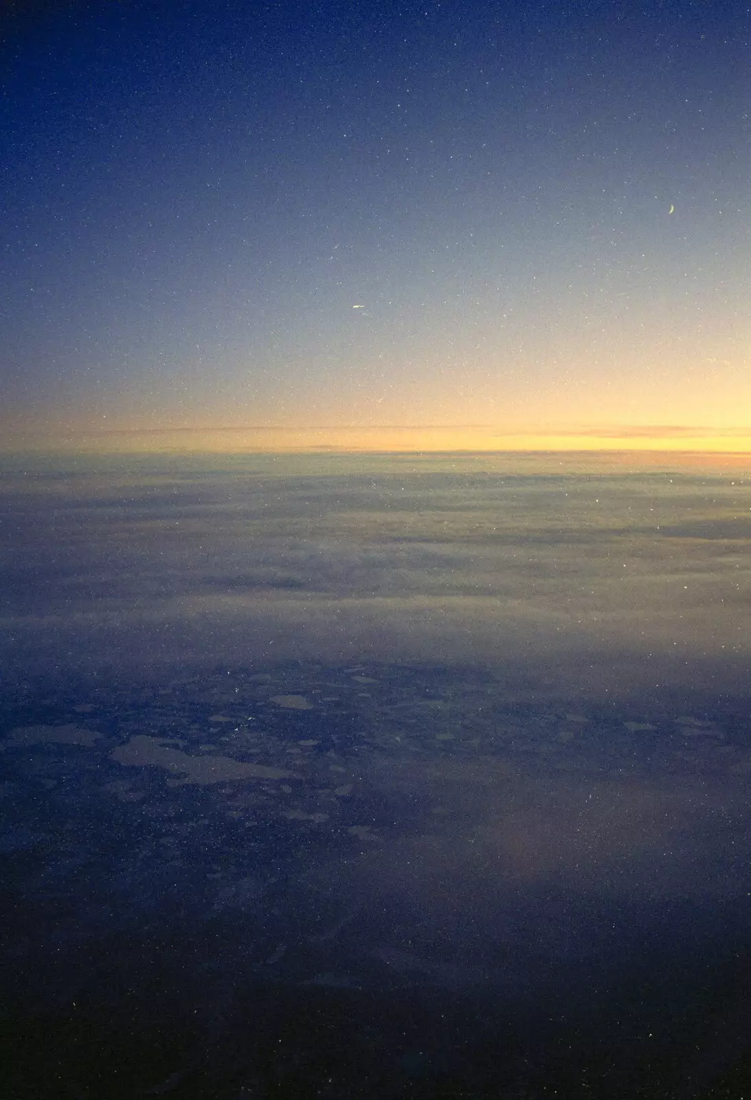 Blue ice wastes, from A 747 Cockpit, Honolulu and Pearl Harbor, O'ahu, Hawai'i, United States - 20th November 1992