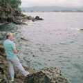 The Old Chap casts his line, Ferry Landing, Whitianga, New Zealand - 23rd November 1992