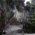 A mini waterfall tumbles over the cliff, Ferry Landing, Whitianga, New Zealand - 23rd November 1992