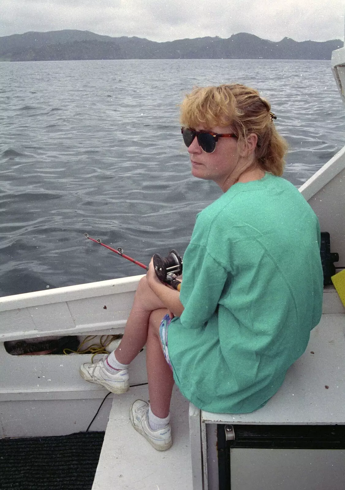 Suzanne looks a little glum, from Ferry Landing, Whitianga, New Zealand - 23rd November 1992