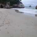 Footprints on the beach at Cathedral Cove, Ferry Landing, Whitianga, New Zealand - 23rd November 1992