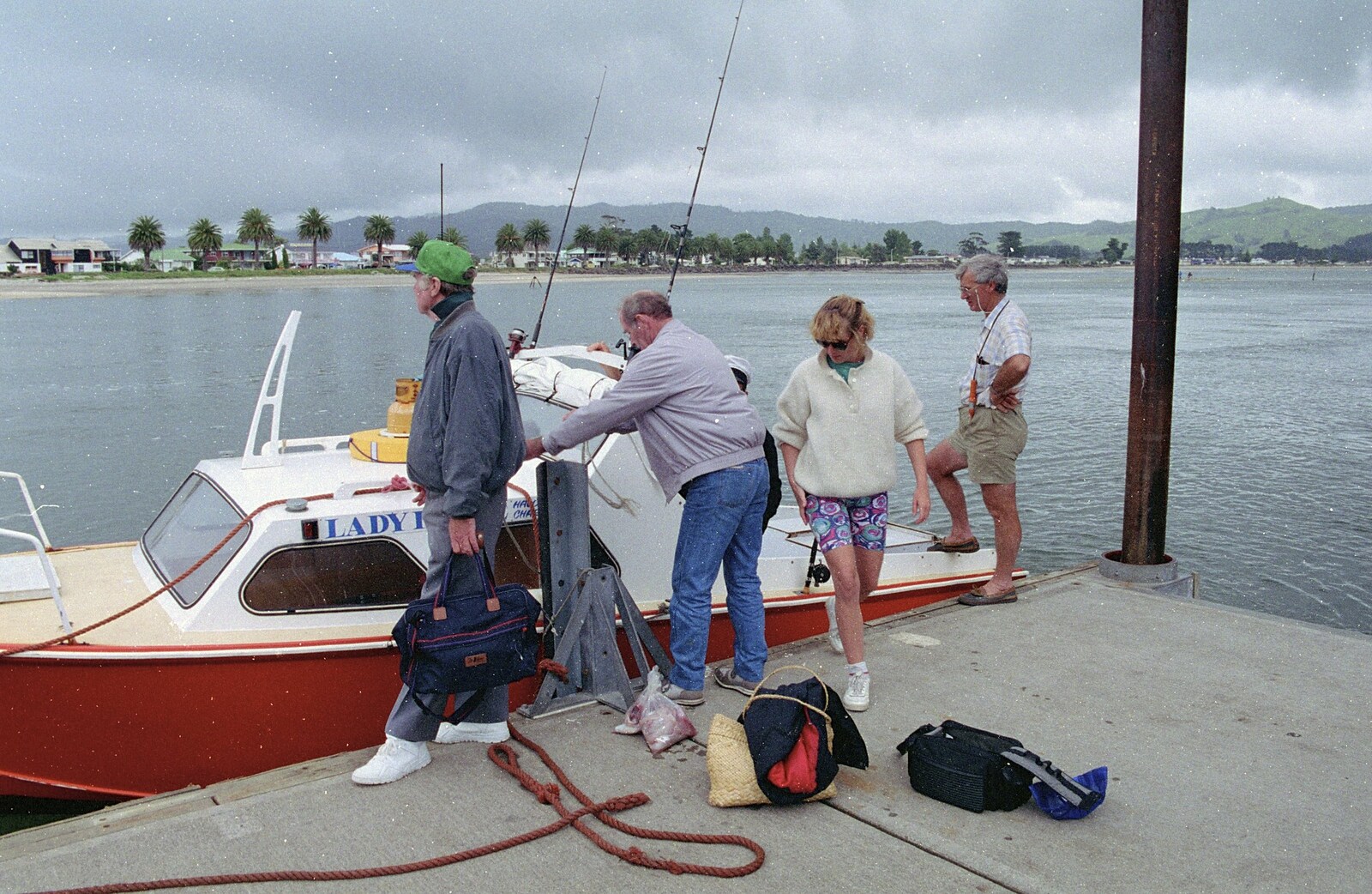 Disembarking the boat from Ferry Landing, Whitianga, New Zealand - 23rd November 1992